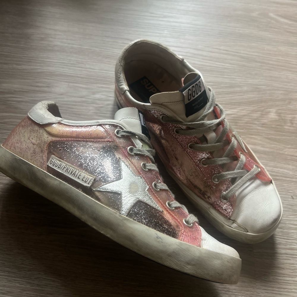 GGDB Golden Goose Pink Glitter PVC Sneaker 39